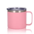 thumbnail image 2 of Billuyoard Taza portátil de acero inoxidable con tapa de asa, Camper, taza para beber leche aislada al vacío, botella para acampar, hogar, coche al aire Mostrada Rosado Billuyoard HA010518-06B, 2 of 6