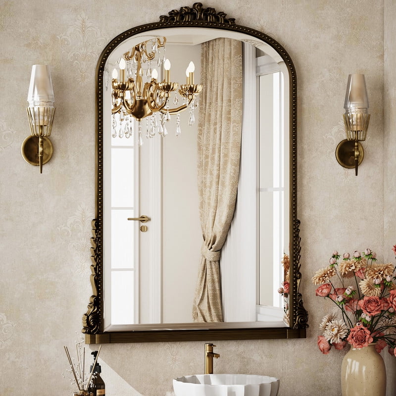 Easy4Home 41"x 28" Arched Decorative Mirror Wall-Mounted,Antique Bronze