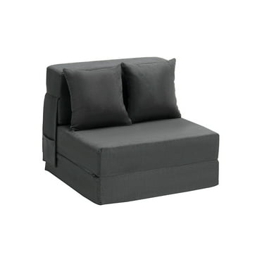 Veado Folding Sofa Bed 3-in-1 Foldable Couch Bed with 2 Pillows Dark Grey Single,Suitable for indoor, living room, room