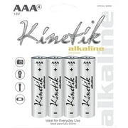 Kinetik 53833 Alkaline Batteries, AAA, Carded, 4-Pack
