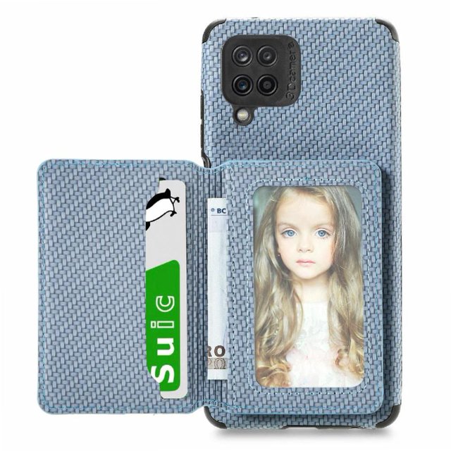 Case For FOXDOCK Samsung Galaxy A12 Stand Function RFID Blocking Magnetic Card Holder Complete Camera Safety