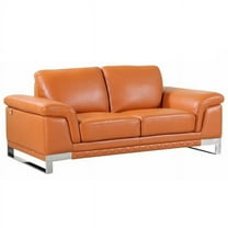 32" Lovely Camel Leather Loveseat