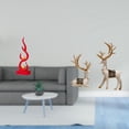 thumbnail image 2 of Escultura moderna de resina con forma de fuego y reno para patio, oficina, estantería, sala de estar, decoración del hogar, regalo artesanal., 2 of 8