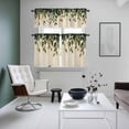 thumbnail image 4 of Spring Leaves Kitchen Curtains Sets for Windows 24 Inch Length, Pastoral Botanical Green Plants Rod Pocket Window Treatments Tier Curtains and Valances Set for Bedroom/Bathroom, 4 of 8