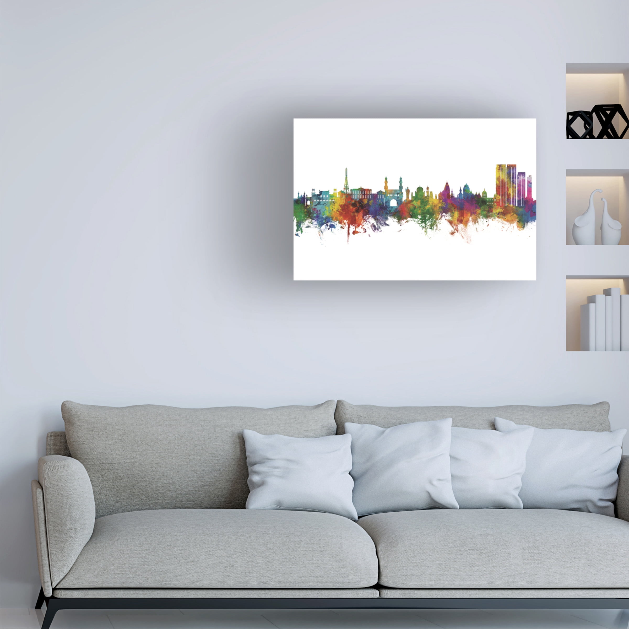 Michael Tompsett 'Hyderabad Skyline India' Canvas Art