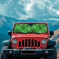 thumbnail image 4 of POLERO Windshield Sun Shade Compatible with Car SUV Off-road Vehicle 52.95"x16.14" Folding Front Window Sun Shade for Car Accessories (Green Bicycle Pattern), 4 of 7