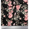 thumbnail image 3 of Soimoi Black Cotton Duck Fabric Leaves,Insect & Floral Artistic Print Fabric by Yard 42 Inch Wide, 3 of 3