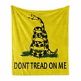 thumbnail image 1 of Don't Treat on Me Soft Flannel Fleece Throw Blanket, American Independence Rattlesnake Gadsden Flag, Cozy Plush for Indoor and Outdoor Use, 50" x 60", Yellow Charcoal Grey, by Ambesonne, 1 of 6