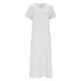 thumbnail image 4 of Ovbmpzd Work Dresses for Women 2026 White Maxi Dress Short Sleeve V Neck Long Dresses Birthday Dresses for Women XXL, 4 of 9