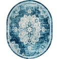 thumbnail image 1 of Unique Loom Parker Medallion Vintage Border Rug 7' 10 x 10' Oval Blue/Ivory, 1 of 1