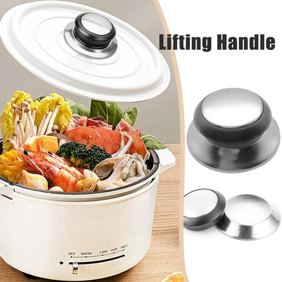 NOVELAR Heat-Resistant Silicone Pot Knob, 1.85 in Top Diameter, Easy-Grip Steel Replacement Handle, Fits 0.2 to 0.47 in Mounting Holes, For Secure Lifting of Hot Lids While Cooking