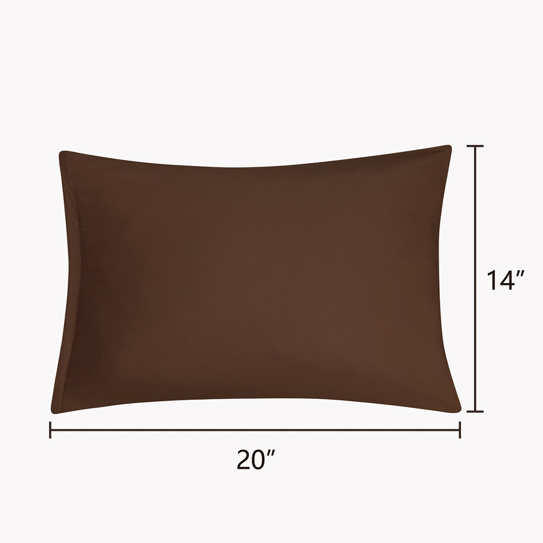 Unique Bargains 2-Piece 1800D Microfiber Solid Pillowcases Brown Travel
