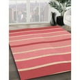 thumbnail image 3 of Ahgly Company Machine Washable Indoor Round Transitional Light Salmon Rose Pink Area Rugs, 7' Round, 3 of 7