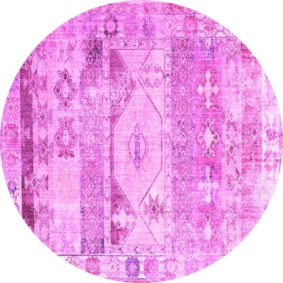 Ahgly Company Indoor Round Persian Pink Traditional Area Rugs, 4' Round