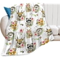 thumbnail image 2 of Fox Deer Blanket Super Soft Warm Fluffy Flannel Hedgehog Rabbit Raccoon Throw Blanket Cozy Fuzzy Plush Forest Animal Bedding Blanket Gift for Boys Girls Kids Teens Adults Couch Sofa 80"x60", 2 of 6