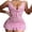 Pink, variant on Womens Fashion Sexy Lingerie For Women Naughty Outfits Lingerie Deep V Teddy Babydoll Sexy Lace Bodysuit