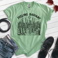 thumbnail image 2 of Feeling Radiant T-shirt, Unisex Women's Men's Shirt, Apocalypse Nuclear Fallout Science Fiction Mutant, Heather Apple Green, Medium, 2 of 6
