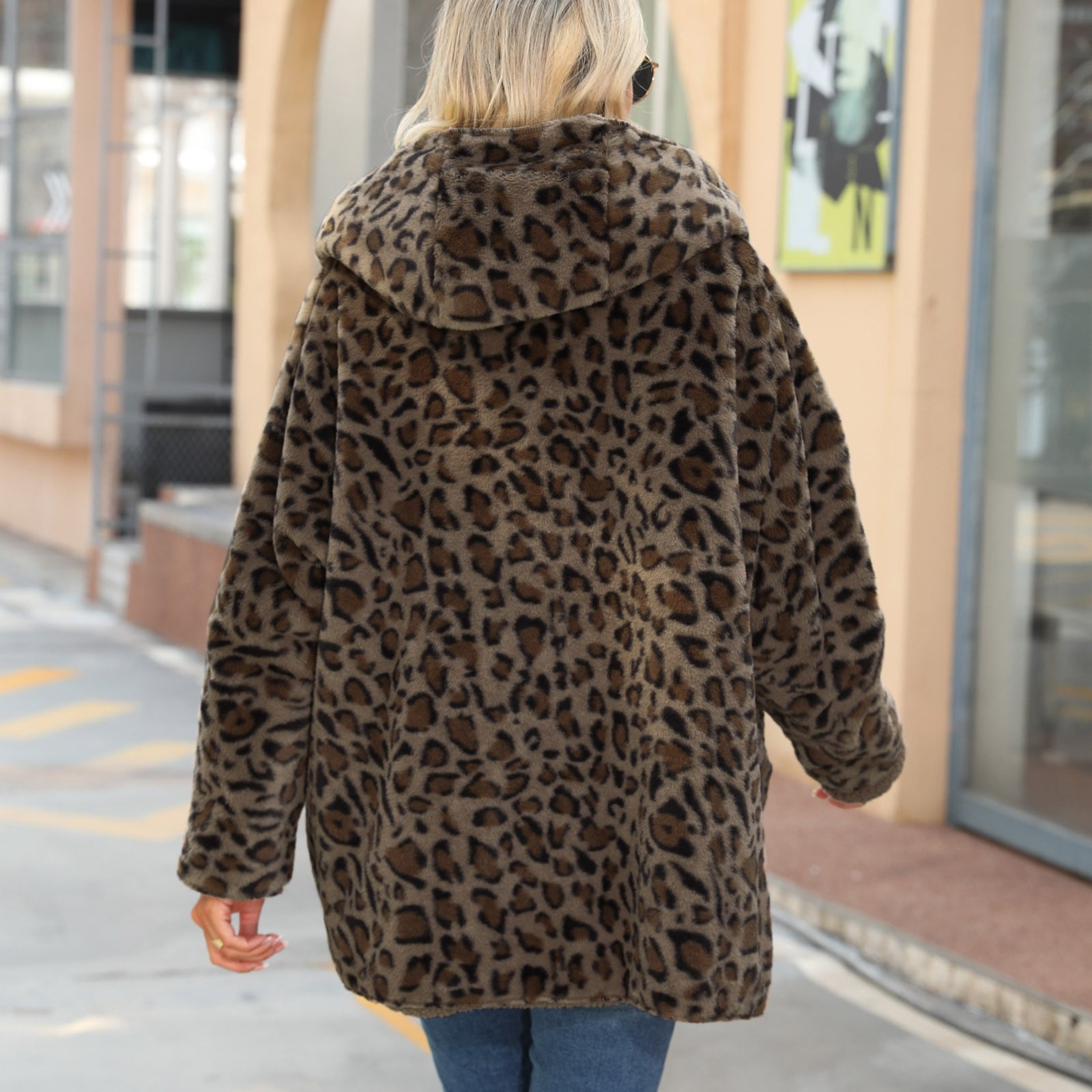 JDEFEG Long Coat For Women Wool Women's 2021 Autumn and Winter Coat Solid  Long Sleeve Woolen Coats with Stand-Up Collar Elegant Coat Knee Length  Dress