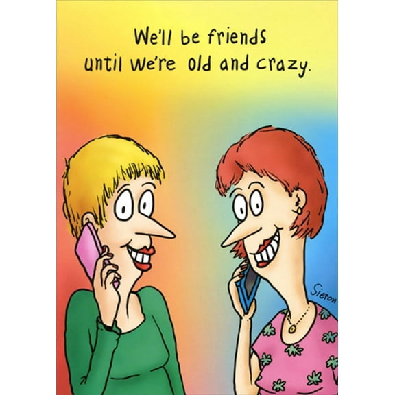 Oatmeal Studios Women Talking on Phones Funny / Humorous Feminine Birthday Card for Her / Woman