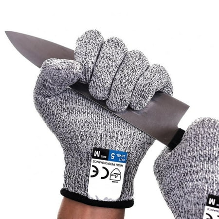 

FANTADOOL 1 Pair Cut Resistant Gloves Food Grade Level 5 Protection Safety Kitchen Cuts Gloves for Oyster Shucking Fish Fillet Processing Mandoline Slicing Meat Cutting and Wood Carving (L)