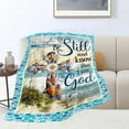 thumbnail image 3 of Christian Cross US American Flag Blanket Religious Decor Throw Blanket Jesus Faith Inspirational Blanket Gifts for Women Men Bedding Warm Soft Fleece Flannel Blanket for Adults Kids 40"x50", 3 of 5