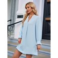 thumbnail image 5 of Women'S Summer Dresses Long Sleeve Casual Sundress Dress Beach Vacation 2025 Fashion  Blue XXL, 5 of 6