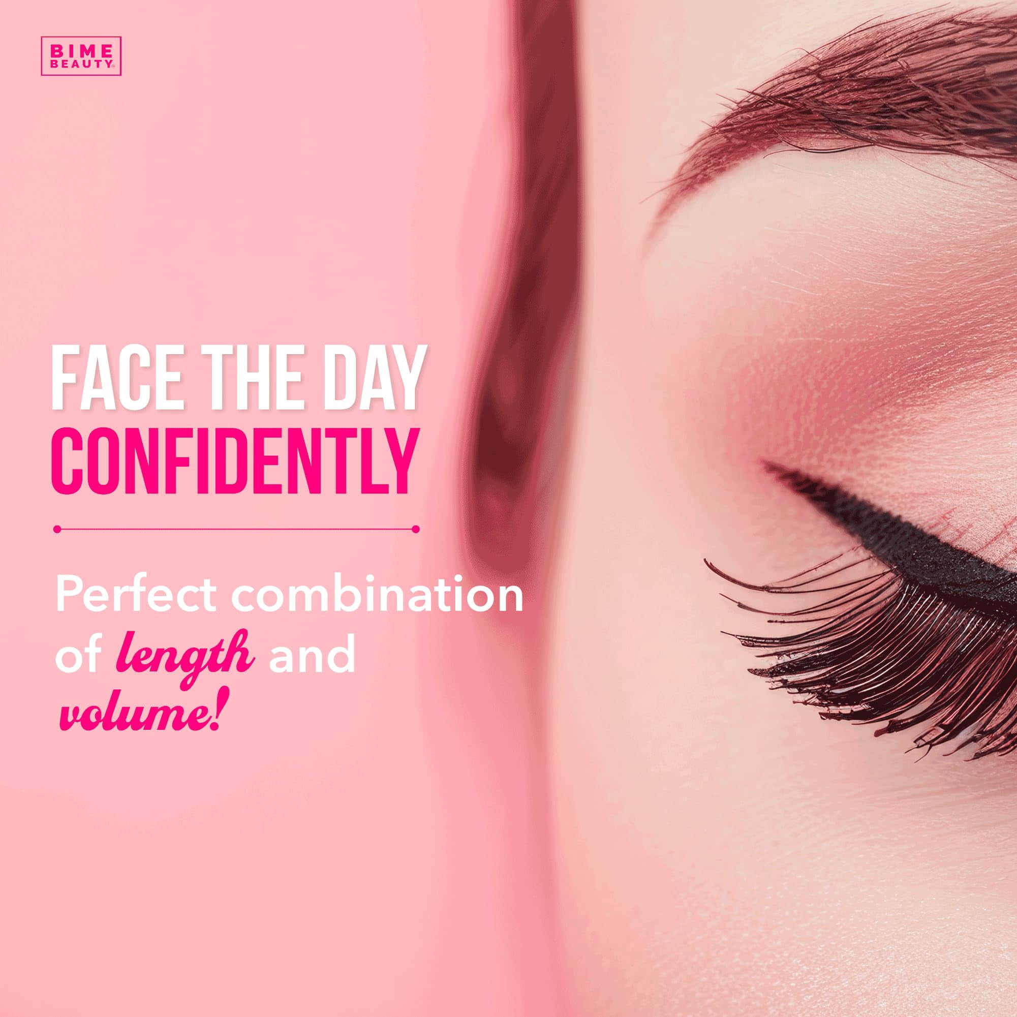 Bime Beauty Lash Extend Pro Luxe Mascara | WaterProof Mascara | Long Lasting Mascara | Mascara Volume And Length (Black)