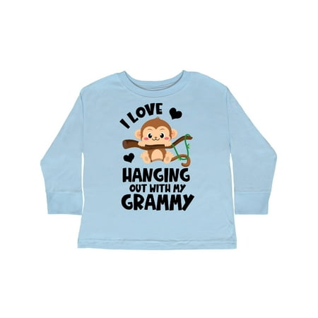 

Inktastic Monkey I Love Hanging out with My Grammy Gift Toddler Boy or Toddler Girl Long Sleeve T-Shirt