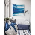 thumbnail image 4 of "Blue Painted Ocean" Painting Print on White Wood, 4 of 7