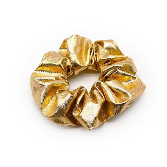 JCLIFE Gold Hair Scrunchies - Elastic Hair Ties for Girls & Women, Shiny Hair Accessories, Hair Band for Women's Ponytail, Soft Hair Bows (Gold, 4 PCS)