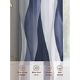thumbnail image 6 of Navy Blue Sheer Curtains 84 Inch Length 2 Panels Set for Living Room/Bedroom, Modern Moire Abstract Ripple Geometric Semi Curtain Sheers Drapes Rod Pocket Curtains Window Treatment Set 52''x84''x2, 6 of 7