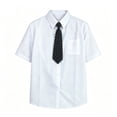 thumbnail image 2 of Ynynloco Boys 100%Cotton Button Down Shirt Short Sleeve Formal Uniform Dress Shirt | Solid Kids Breathable Collared Shirt, from School Summer Daily, 2 of 9