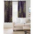 thumbnail image 2 of Teal Purple Forest Blackout Curtains for Bedroom/Living Room, Thermal Insulated Kitchen Curtains, Pine Tree Summer Botanical Modern Art Grommet Darkening Window Treatment Drapes 52"x63"x2, 2 of 8
