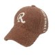 thumbnail image 1 of Gorro de invierno con agujero para cola de caballo para hombre y mujer, gorra de béisbol de lana de cordero con letras Cien R para viajes al aire libre, protección cálida para los oídos, 1 of 7