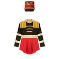 thumbnail image 3 of TiaoBug Girls Drummer Conductor Performance Costume Circus Ringmaster Drum Majorette Jumpsuit with Hat Black A 14, 3 of 6