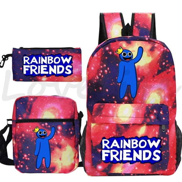 Mochila de arcoíris Friends para niños y niñas, mochilas escolares de Anime, regalos para niños, 3 unidades por juego Fivean unisex