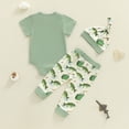 thumbnail image 4 of mgoYE Newborn Baby Boy Clothes Outfits Letter Prined Romper Pants Set Infant Baby Boy Clothing 0 3 6 9 12 18 Months(Green,12-18 Months), 4 of 5