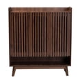 thumbnail image 3 of Baxton Studio Delaire 8-Shelf Wood Shoe Cabinet in Walnut Brown, 3 of 11