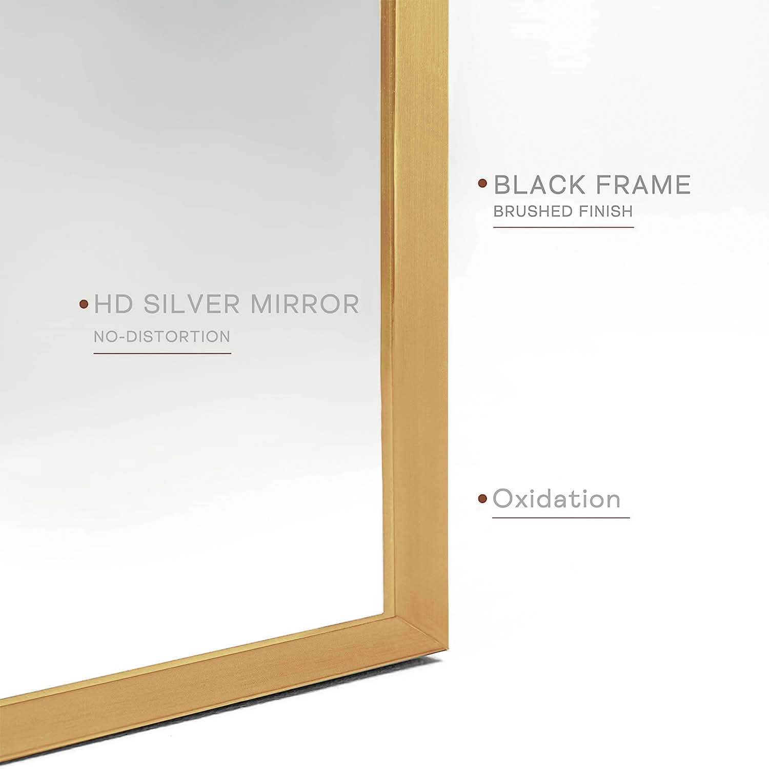 MAYEERTY 24x36 Inch Gold Metal Framed Arched Bathroom Wall Mirror, for Bathroom Vanity Area
