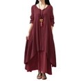 thumbnail image 4 of Robe Décontractée Ample pour Femmes Manches Longues Boho Longue Maxi Robe, 4 of 7