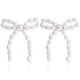 thumbnail image 2 of Pendientes de lazo de perlas para las mujeres Pendientes de la gota de la perla nudo colgante Pendientes de lazo para las mujeres Chica para Regalos, 2 of 8