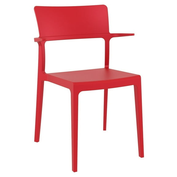 Luxury Commercial Living 33.5" Red Solid Patio Arm Chair