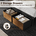 thumbnail image 2 of Tydimor Twin Size Bed Frame with 2 Drawers & LED Lights & Charging Station, Beds with Headboard & 10.10" Under Bed Storage, No Box Spring Needed, Easy Assembly, Rustic Brown, 2 of 9