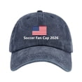 thumbnail image 2 of LIZUOJUN Soccer Baseball Cap Breathable Cotton Blend Unisex Embroidered 2026 Hat for Outdoor Sports Running Daily Wear Fan Gifts,Navy, 2 of 4