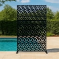 thumbnail image 1 of YUSAZENS Galvanized Steel Outdoor Privacy Screen, Weather Resistant for Patio Backyard Privacy Protection Black, 1 of 8