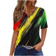 thumbnail image 1 of Blusas de Verano de las Mujeres Casual Gradiente Manga Corta V-Cuello Superior, Ligera Imitación de Tela de Estante para la Primavera Y el Verano Diario Y de Fiesta, 1 of 5