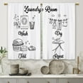 thumbnail image 4 of White Farmhouse Laundry Curtains Laundry Room Rules Small Short Cafe Window Curtains Wash Dry Fold Repeat Rod Pocket Bathroom Window Drapes Treatment Tier Curtains 2 Panels (27.5x36 Inch), 4 of 6