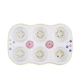 thumbnail image 3 of Pfaltzgraff Studio 12 Inch Porcelain Muffin Tray Pink Green, 3 of 4