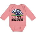 thumbnail image 3 of Inktastic Girl Dinosaur I Love Dinosaurs Girls Long Sleeve Baby Bodysuit, 3 of 5