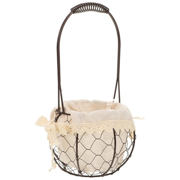 TABLZONE Beige Round Wire Storage Baskets for Home Organization, Decorative and Practical Containers for Household Use